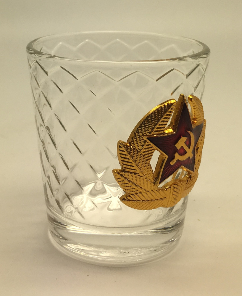 USSR Red Star Badge Decanter and Glasses Set