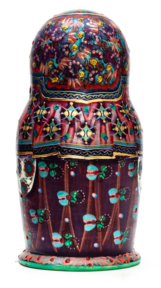 3 pcs Russian Family Matryoshka Dolls Traditional painted by M Bogachev