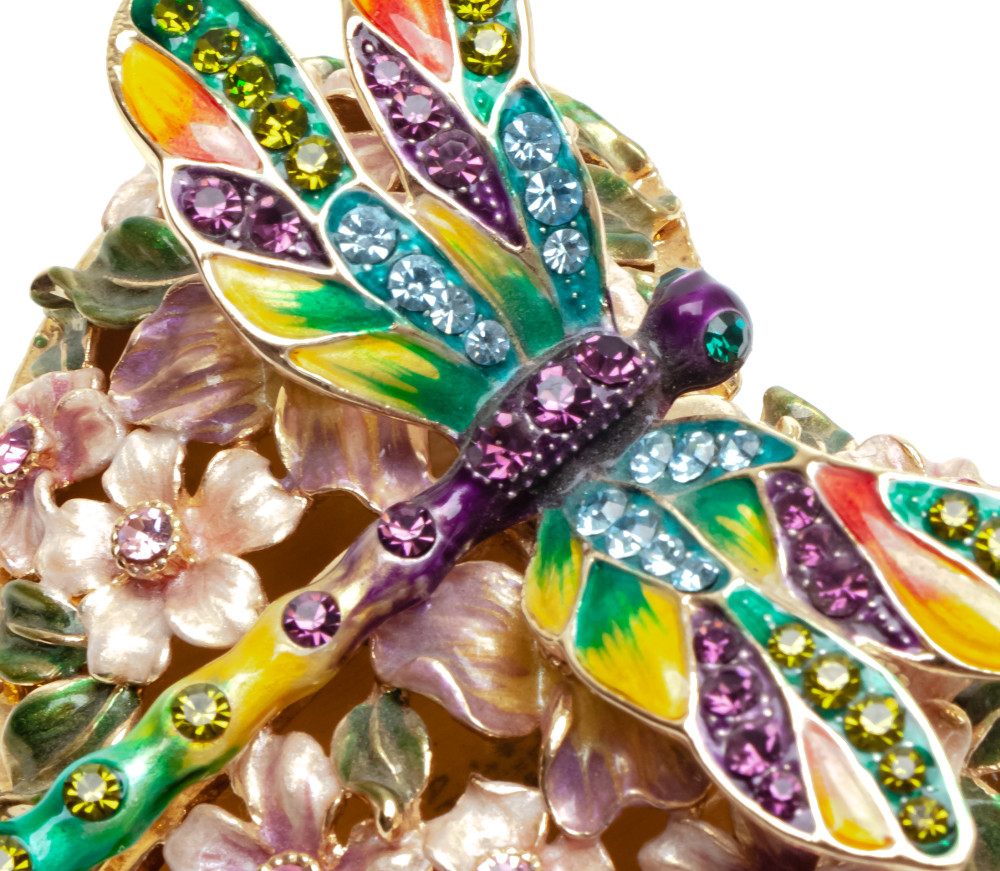 40 mm Heart shaped Dragonfly Jewellery Box
