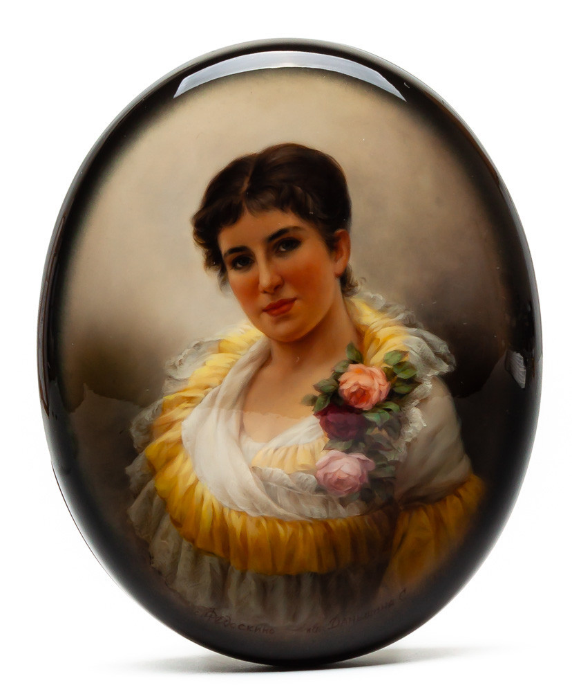 125x100mm Maiden Portrait Hand Painted Jewellery Box (by Alexander G Studio)