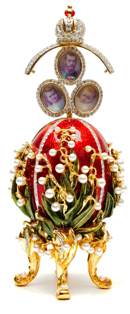 160 mm The Lilies of the Valley Red Easter Egg