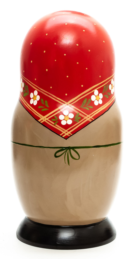260 mm Mistress with Samovar and Barrels hand painted Traditional Russian Wooden Matryoshka round doll 10 pcs (by Sergey Malyutin)