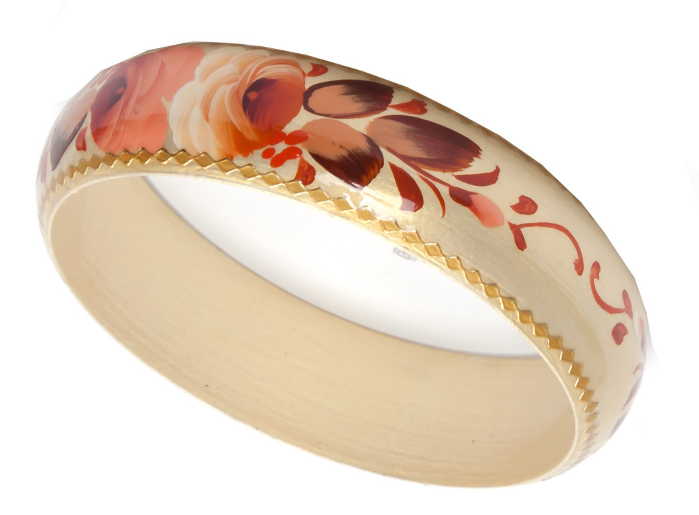 80x20 mm Zhostovo Hand Painted Bracelet (by Lada Workshop)