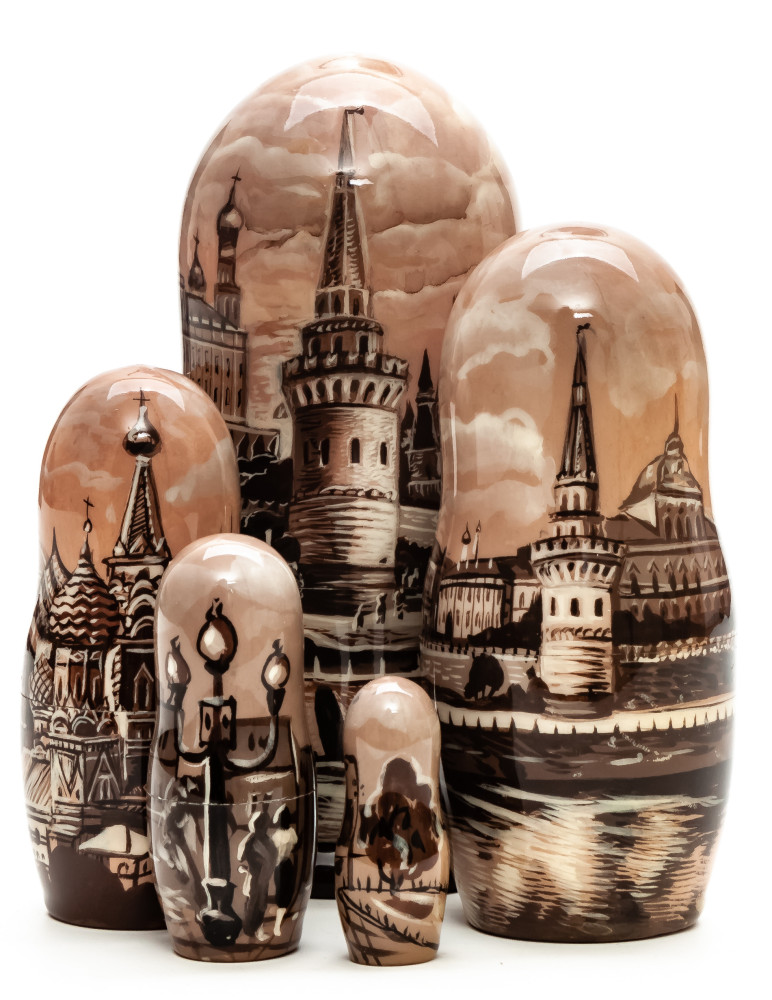120 mm Moscowhand painted wooden Matryoshka doll 5 pcs (by A Studio)