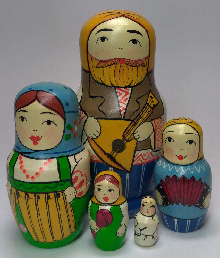 Shop Exclusive Nesting Dolls 110 mm Man with Balalayka hand painted Traditional Russian Wooden Matryoshka doll 5 pcs (by Igor Malyutin) online at Skazka.site | Eligible for fast shipping and free returns. 110 mm Man with Balalayka hand painted Traditional Russian Wooden Matryoshka doll 5 pcs (by Igor Malyutin)