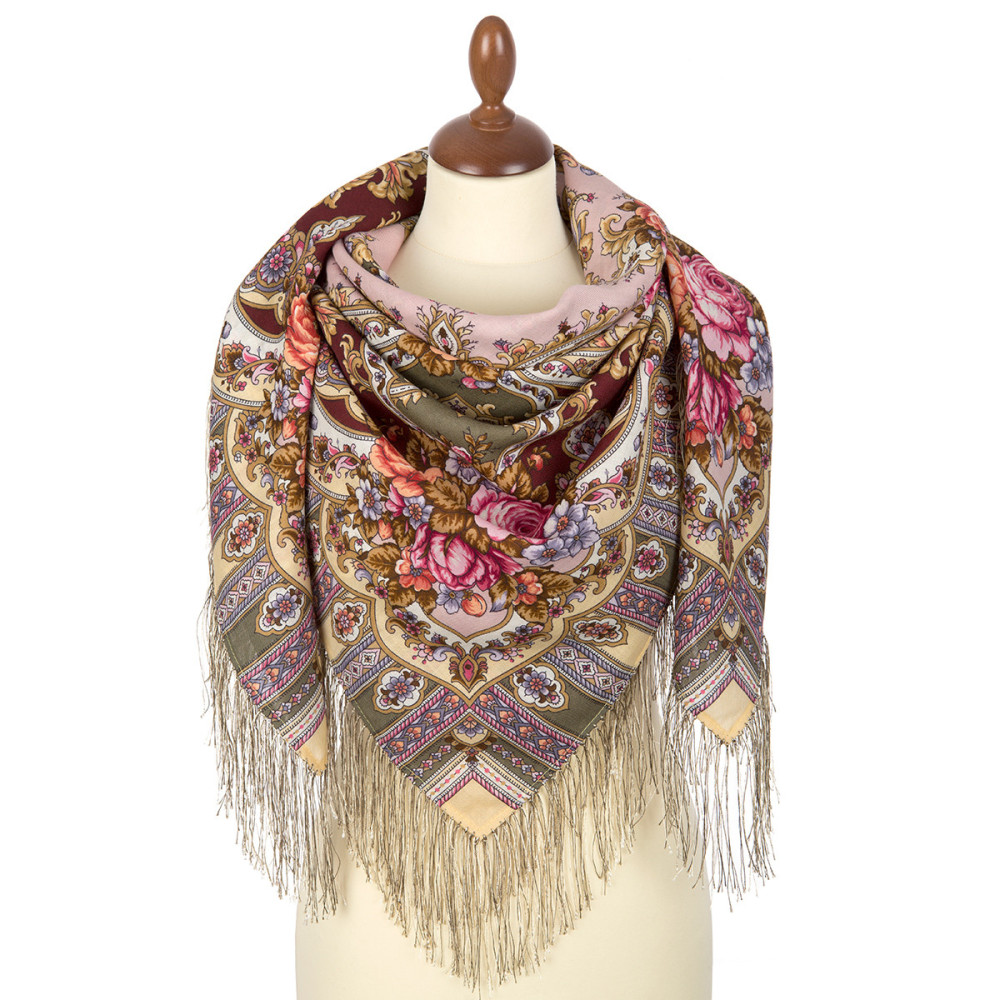 Shop Woolen Scarves with Silk Fringe 125x125 cm Платок «Таинственный образ» online at Skazka.site | Eligible for fast shipping and free returns. Платок «Таинственный образ»