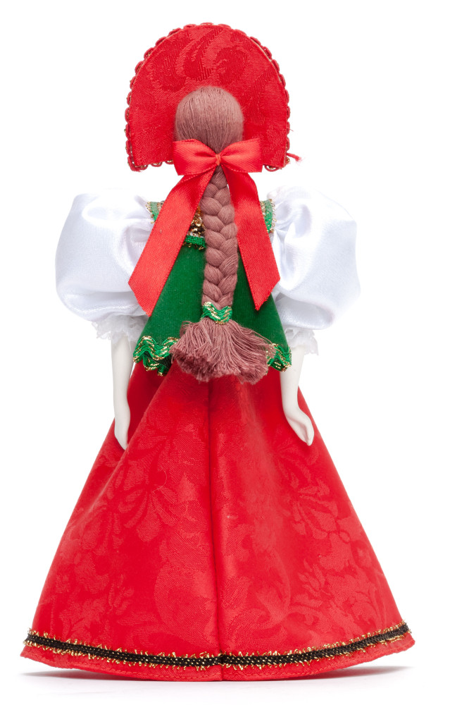 Porcelain Doll in a Russian Dress and Kokoshnik - 11 Inches (by Le Russe)