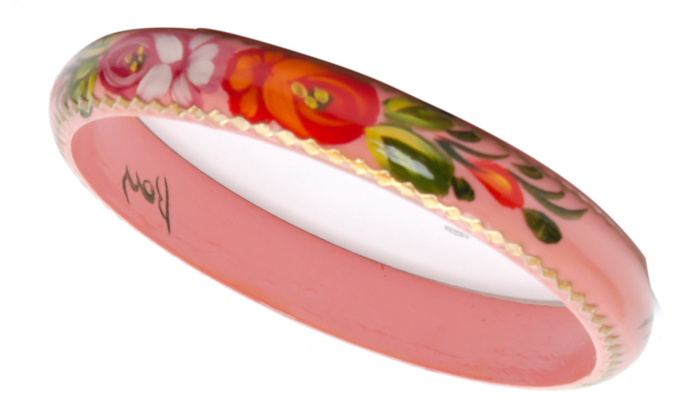80x13 mm Zhostovo Hand Painted Bracelet (by Lada Workshop)