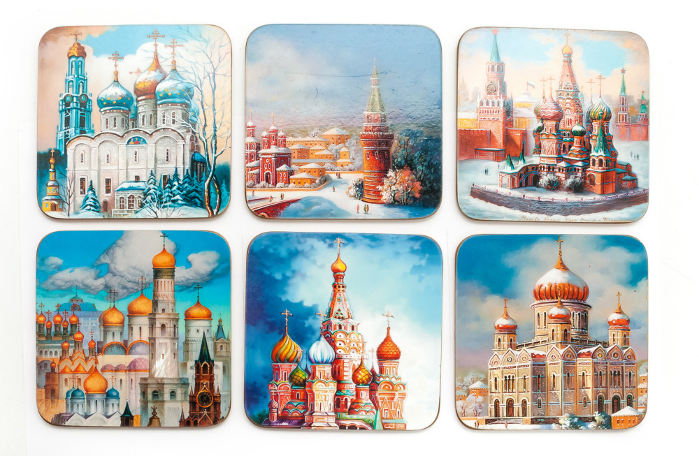 Coasters with Russian Temples