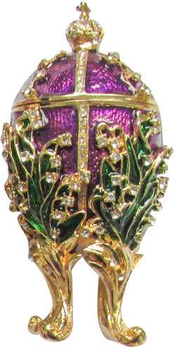 94 mm The Lilies of the Valley Violet Easter Egg