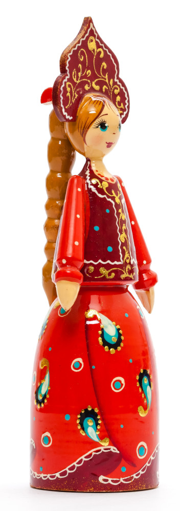 170 mm Russian Girl in Kokoshnik hand painted Wooden Doll (by Summer Shine)