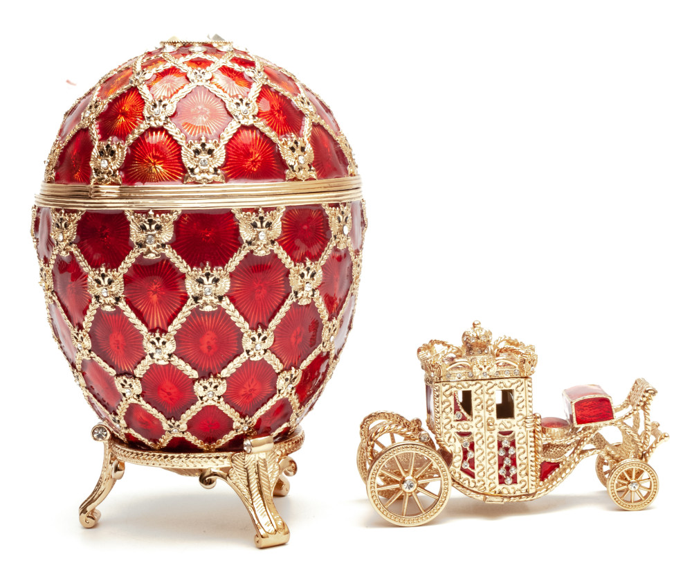 145 mm Imperial Coach and Red Imperial Coronation Easter Egg