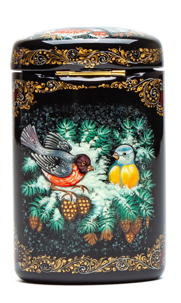 50x30mm In The Winter Forest Hand Painted Jewellery Box (by Sadko Workshop) 