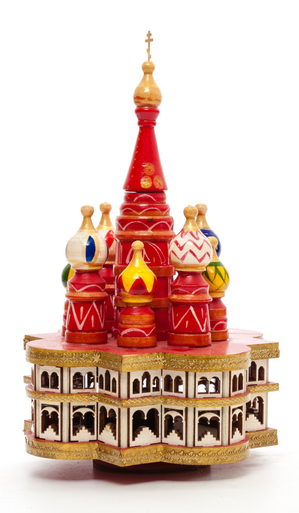 230 mm Saint Basil's Cathedral hand painted Wooden Music Box (by Nightingale Crafts)
