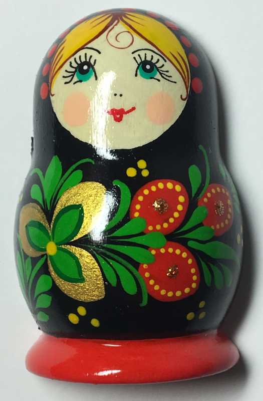 40x60 mm Khokhloma Patterns Hand Painted Russian Doll fridge magnet (by Elena Maidan Dolls Crafts)