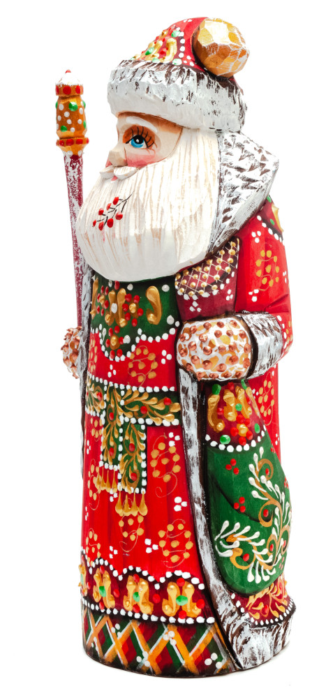 200 mm Santa Claus hand carved and painted wooden statue (by Natalia Workshop)