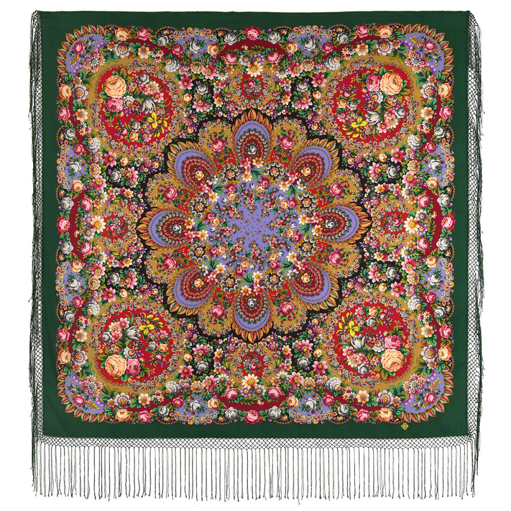 Shop Thick Woolen Fabric Shawls with Silk Fringe 148x148 cm Шаль «Душа розы» online at Skazka.site | Eligible for fast shipping and free returns. Шаль «Душа розы»