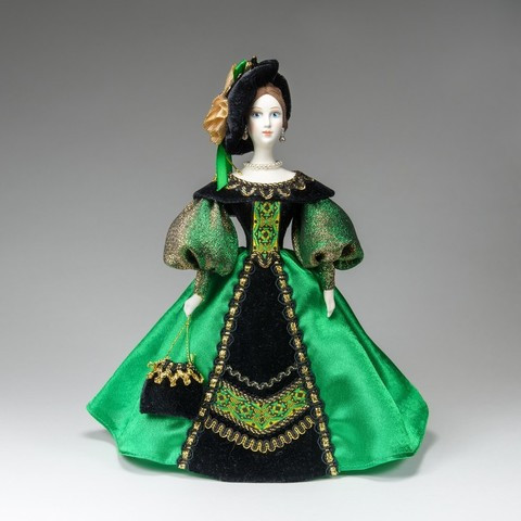 Russian Girl hand made Porcelain Doll in a 19th century Dress - 11 Inches (by Le Russe)