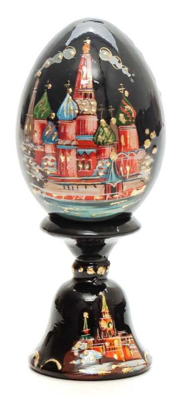 100 mm Saint Basil Cathedral wooden Egg on stand