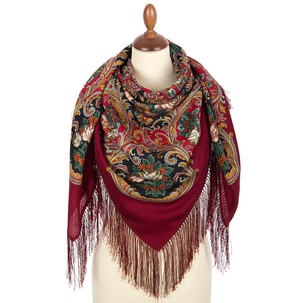 Shop Woolen Scarves with Silk Fringe 125x125 cm Платок «Песнь уходящего лета» online at Skazka.site | Eligible for fast shipping and free returns. Платок «Песнь уходящего лета»