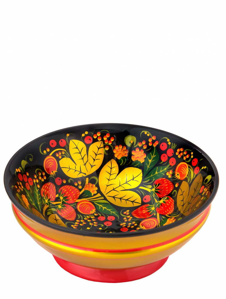 70x170 Khokhloma handpainted Open Small Vegetable Bowl wooden