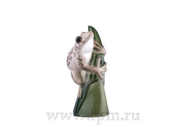Скульптура Лягушка на листике мраморная арт. 82.63981.00.1