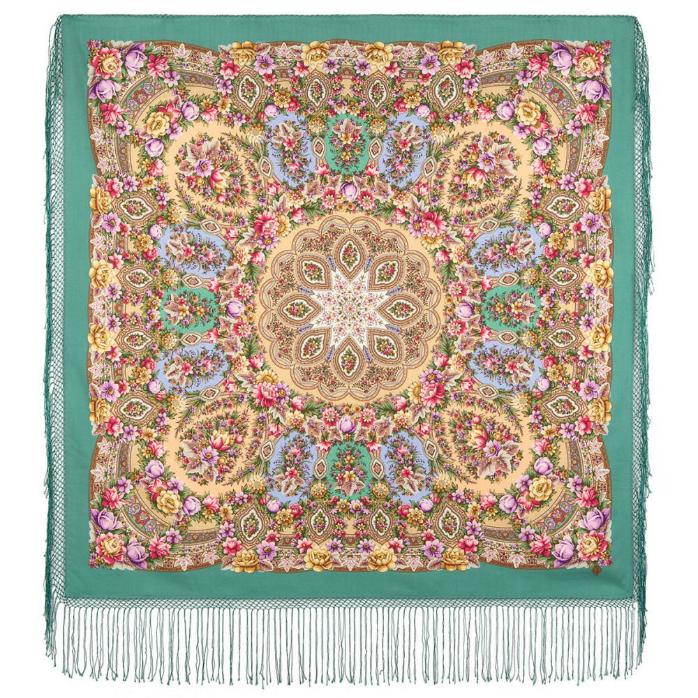 Shop Thick Woolen Fabric Shawls with Silk Fringe 148x148 cm Шаль «Злато-серебро» online at Skazka.site | Eligible for fast shipping and free returns. Шаль «Злато-серебро»