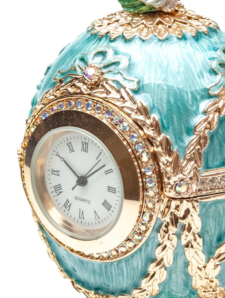 150 mm Light Bllue Music Easter Egg with the Clock