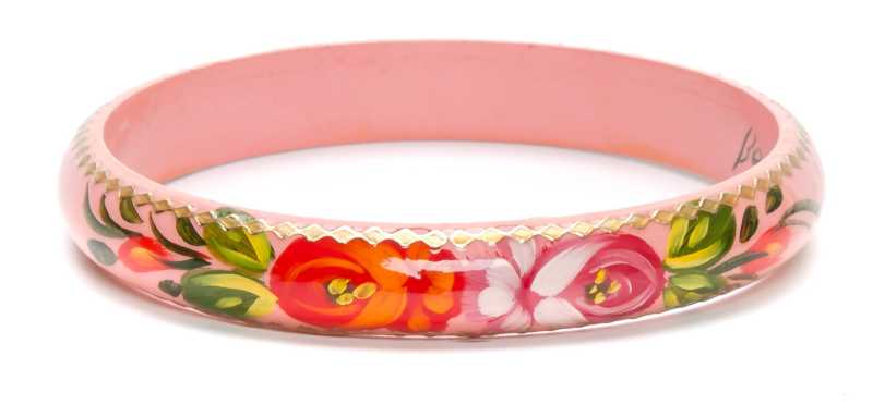 80x13 mm Zhostovo Hand Painted Bracelet (by Lada Workshop)