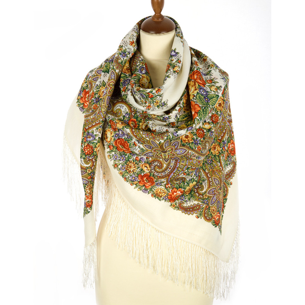 Shop Woolen Scarves with Silk Fringe 125x125 cm Платок «Лира» online at Skazka.site | Eligible for fast shipping and free returns. Платок «Лира»