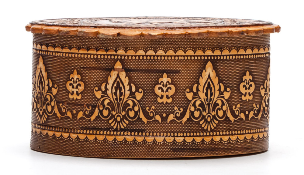75x50 mm Horse hand made Birchbark Jewelry Box (by Maxim Birch)