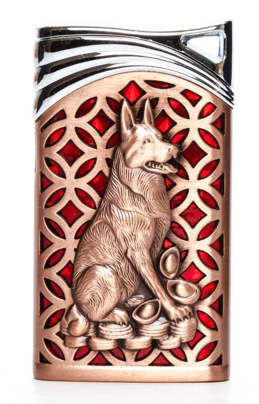 German Shepherd Dog Gas Metal Lighter (by Sergio Accendino)