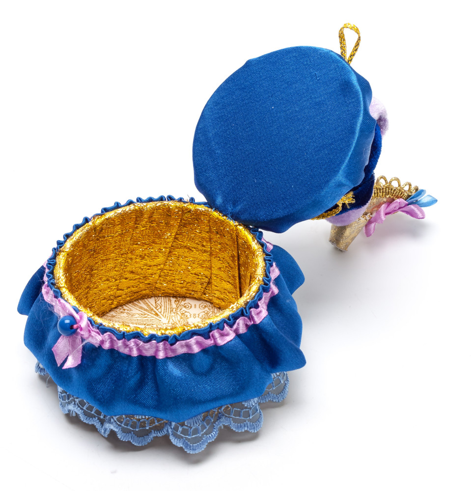 Girl with a Clutch in a Winter Hat and Dress of the 18th century style hand-sewn Doll with Jewelry Box (by Le Russe)