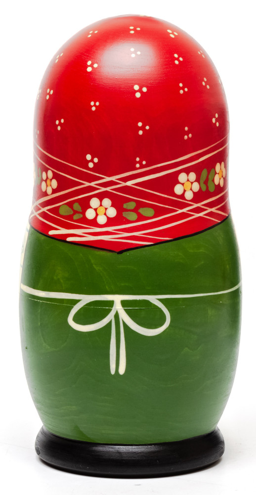 160 mm Maiden with the Basket of Mushrooms hand painted Traditional Russian Wooden Matryoshka doll 5 pcs (by Sergey Malyutin)