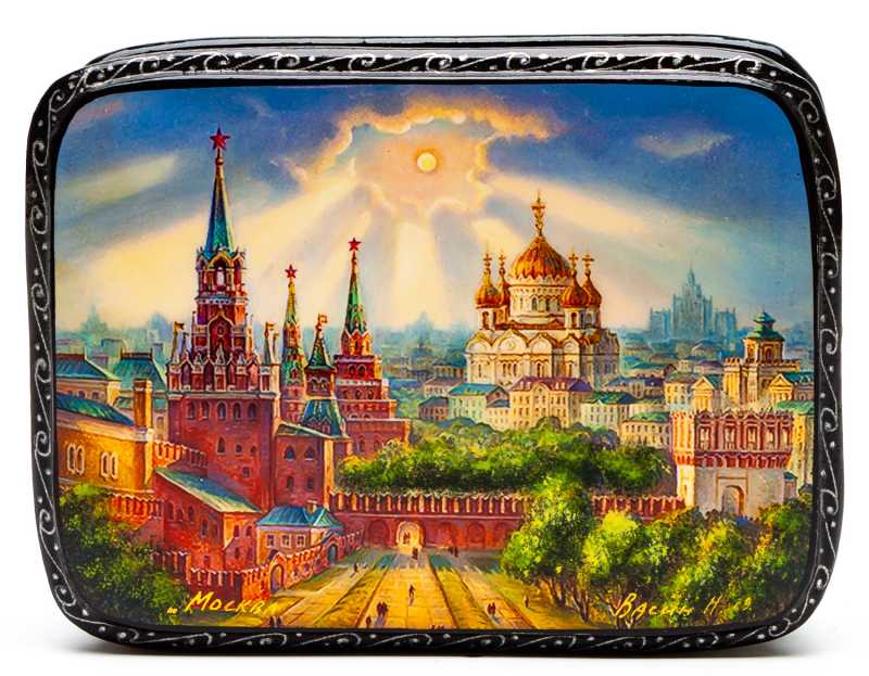 110x80mm Moscow Hand Painted Jewellery Box
