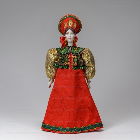 Russian Beauty hand made Porcelain Doll in Kokoshnik - 11 Inches (by Le Russe)
