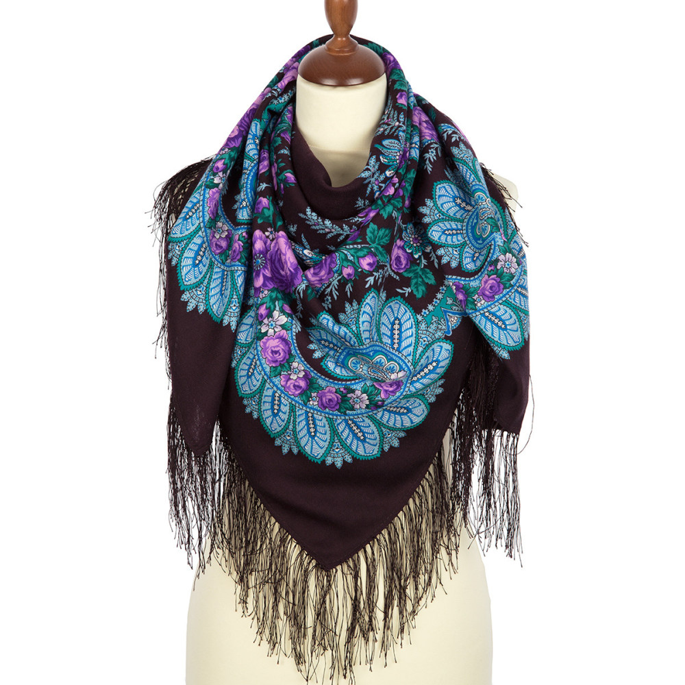 Shop Double-Thread Woolen Yarn Scarves 110х110 cm Платок «Цветочный веер» online at Skazka.site | Eligible for fast shipping and free returns. Платок «Цветочный веер»