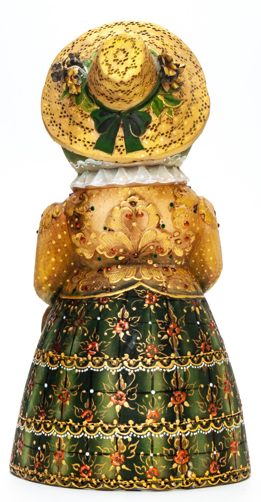 230 mm Frog with an Umbrella  hand painted Wooden Statue (by Natalia Nikitina Workshop)