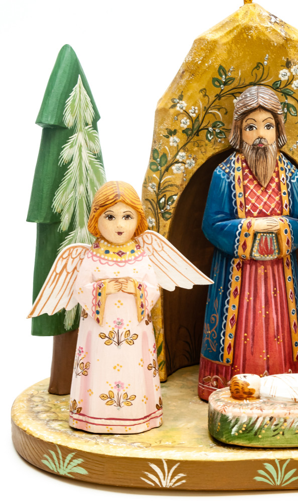 Nativity Set of 7 handpainted Carving Wooden Figures