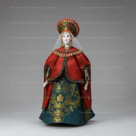 Russian Beauty hand made Porcelain Doll in Kokoshnik - 11 Inches (by Le Russe)