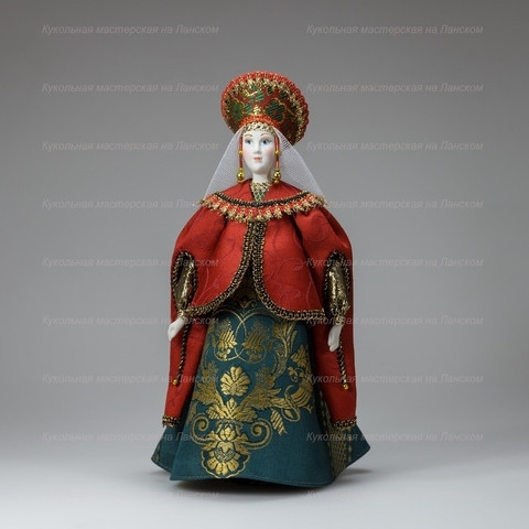 Russian Beauty hand made Porcelain Doll in Kokoshnik - 11 Inches (by Le Russe)