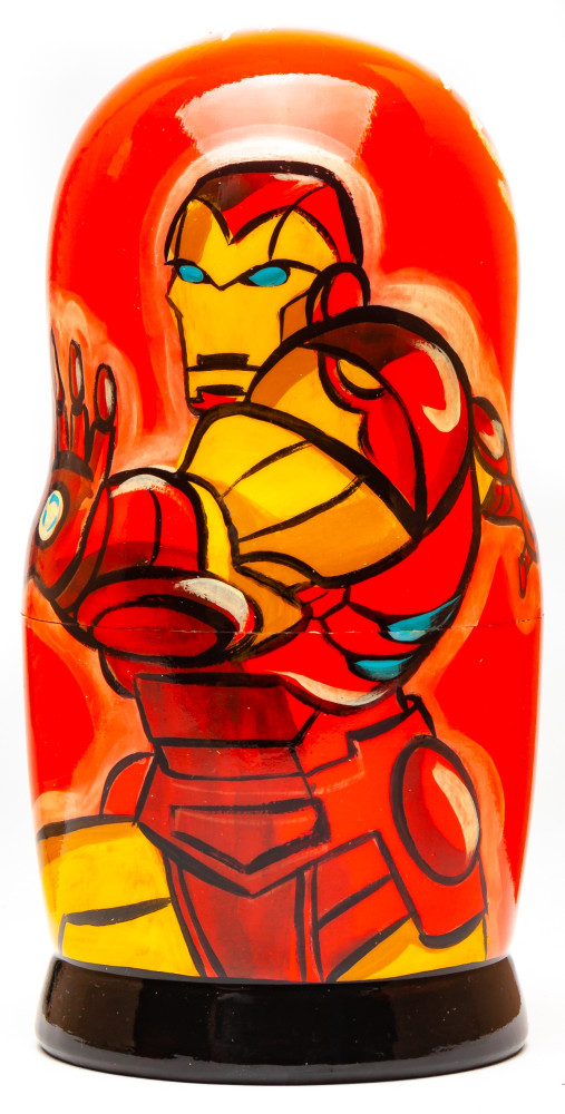180mm Iron man Hand Painted Matryoshka Doll 5 pcs (by Konstantin Studio)