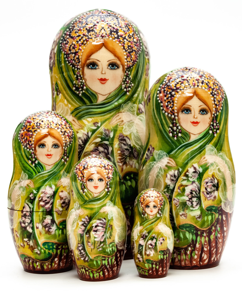 Shop Exclusive Nesting Dolls 180 mm Flowers hand painted on Wooden Matryoshka doll 5 pcs (by Natalia Crafts) online at Skazka.site | Eligible for fast shipping and free returns. 180 mm Flowers hand painted on Wooden Matryoshka doll 5 pcs (by Natalia Crafts)
