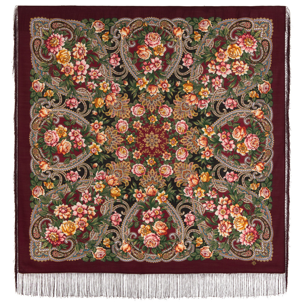Shop Woolen Scarves with Silk Fringe 125x125 cm Платок «Родниковый край» online at Skazka.site | Eligible for fast shipping and free returns. Платок «Родниковый край»