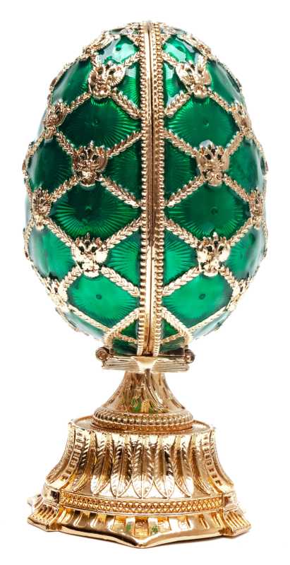 115 mm Green Easter Egg with the Crown and Clock