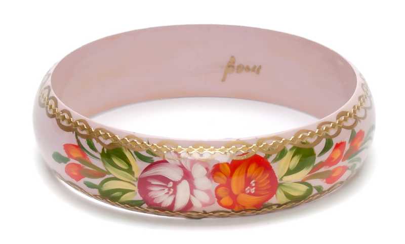 80x20 mm Zhostovo Hand Painted Bracelet (by Lada Workshop)