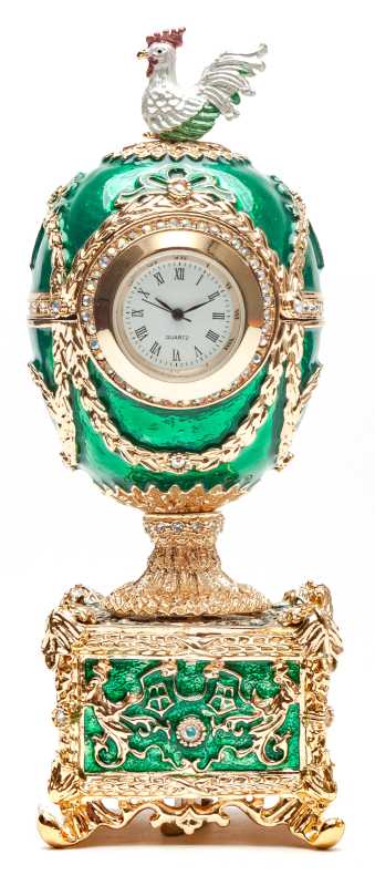 150 mm Green Music Easter Egg with the Clock