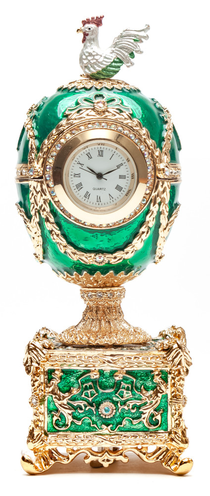 150 mm Green Music Easter Egg with the Clock