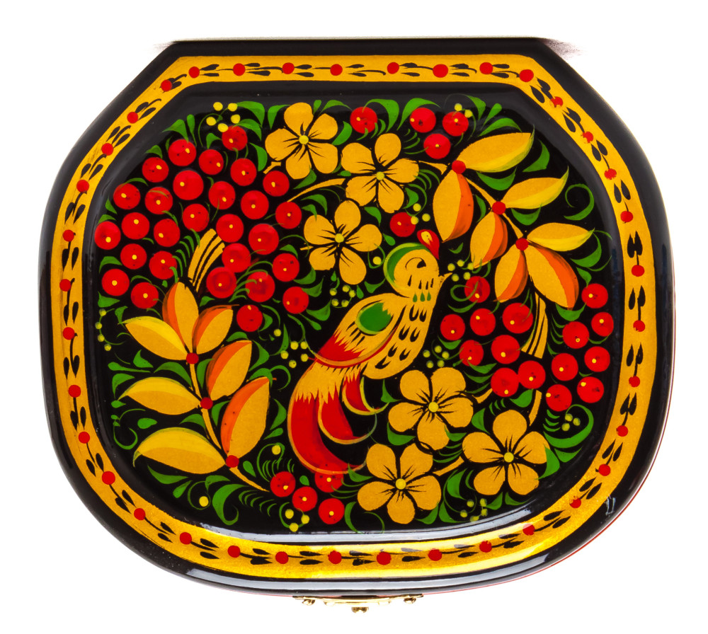 120x100 mm Khokhloma Painting Jewellery Wooden Box