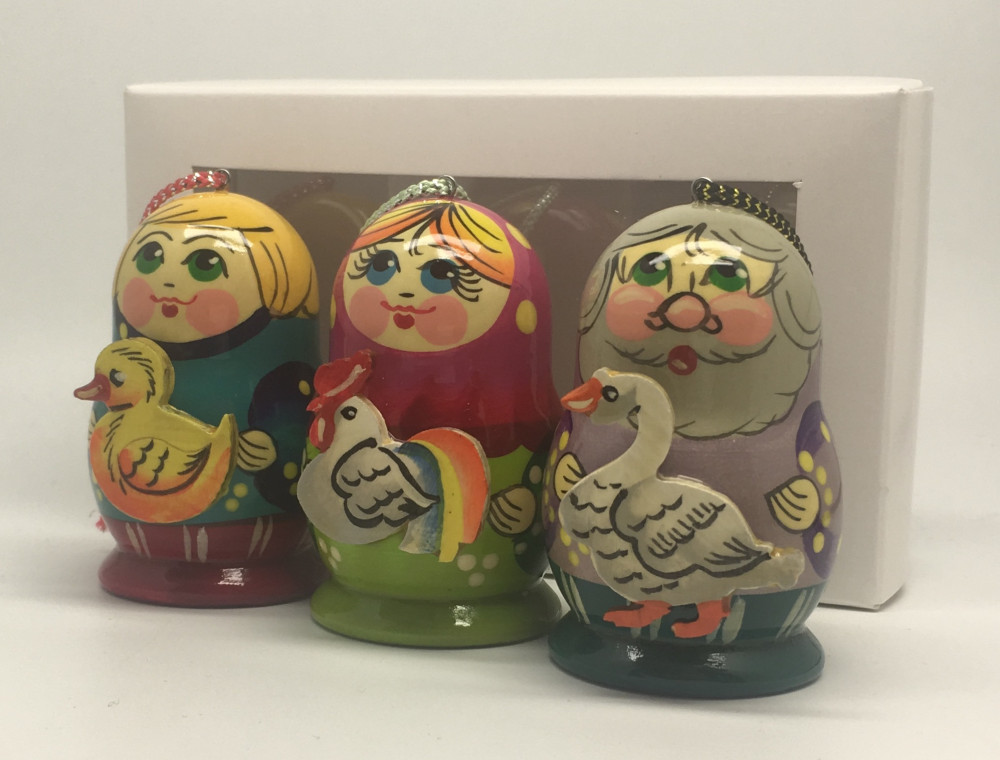 Matryoshka with Animals Christmas Ornaments 